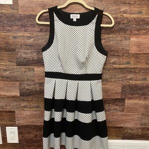 Business dress fitted and pleated